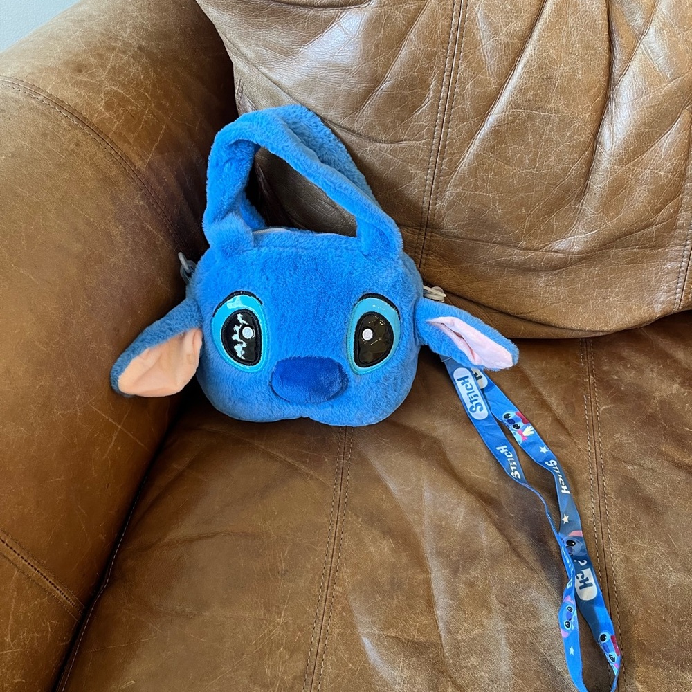 Disney Blue Stitch Stuffed Animal Purse